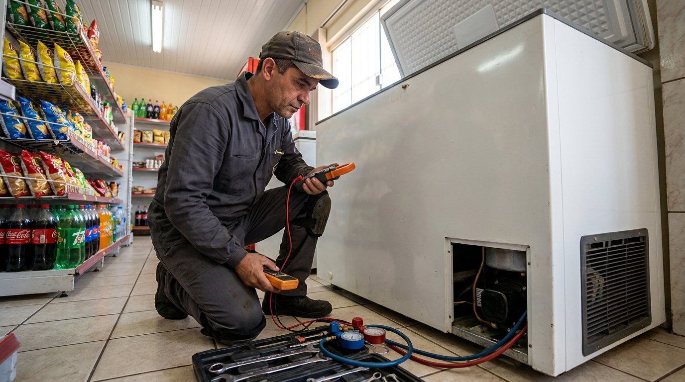 Reparo na placa eletrônica do freezer no Centro, Santa Maria‑RS