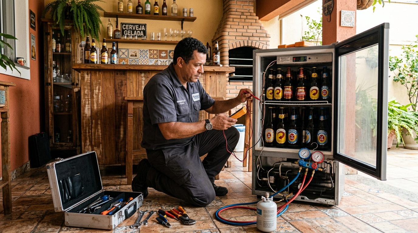 Aplicação de gás refrigerante em cervejeira atendida em Santa Maria‑RS